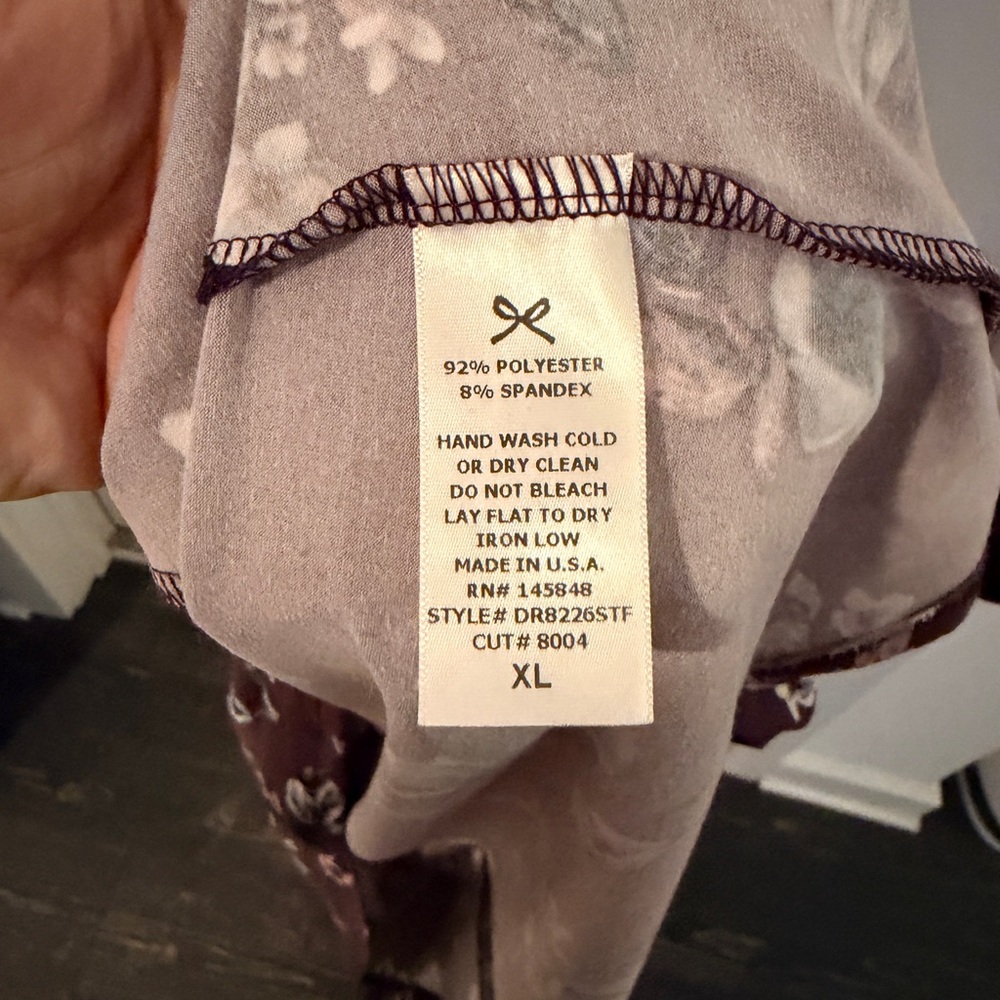 French Grey Floral Dress in Deep Purple - Picture 5 of 6